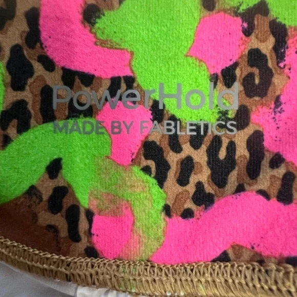 Fabletics Neon Green and Pink Leopard Leggings EUC - Picture 5 of 6